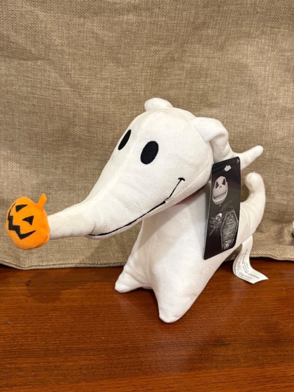 Disney Nightmare Before Christmas Zero Plush Toy 30th Anniversary Pumpkin Nose